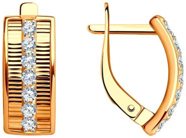Серьги Diamant 51-120-01581-1 вес 2.92 г золото, фианит купить,NaN