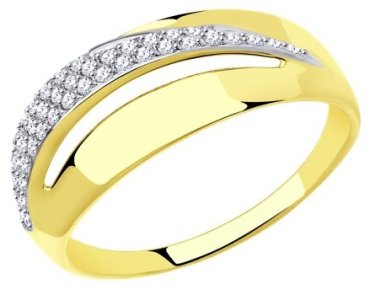 Кольцо Diamant 53-110-00956-1 размер 18 вес 2.23 г золото, фианит купить,NaN