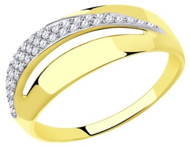 Кольцо Diamant 53-110-00956-1 размер 18 вес 2.23 г золото, фианит купить,NaN
