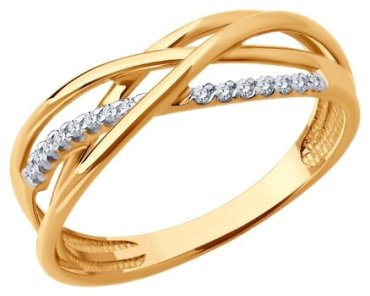 Кольцо Diamant 51-110-02597-1 размер 17 вес 2.37 г золото, фианит купить,NaN