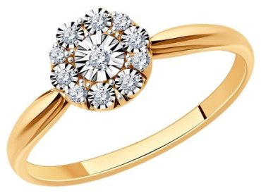 Кольцо Diamant 51-210-01315-1 размер 17 вес 1.6 г золото, бриллиант купить,NaN