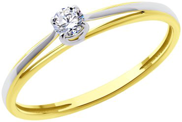 Кольцо Diamant 53-110-02231-1 размер 17.5 вес 1.16 г золото, фианит купить,NaN