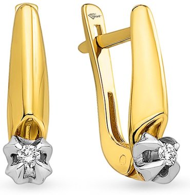Серьги GRANT 9601295 вес 2.25 г золото, бриллиант купить,NaN