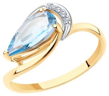 Кольцо Diamant 51-310-00620-1 размер 18.5 вес 1.86 г золото, фианит купить,NaN