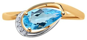 Кольцо Diamant 51-310-00620-1 размер 18.5 вес 1.86 г золото, фианит купить,NaN