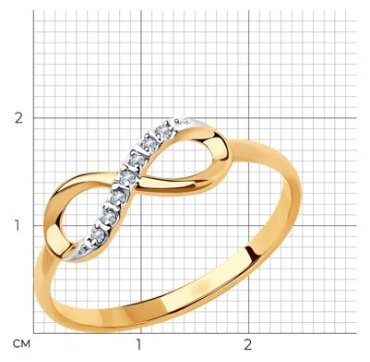 Кольцо Diamant 51-110-00787-1 размер 18 вес 1.06 г золото, фианит купить,NaN