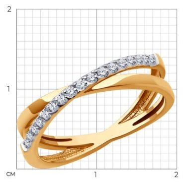 Кольцо Diamant 51-110-02565-1_17 размер 17 вес 2.68 г золото, фианит купить,NaN
