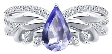 Кольцо Diamant 6014303-3_17 размер 17 вес 3.78 г золото, танзанит купить,NaN