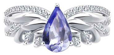 Кольцо Diamant 6014303-3_17 размер 17 вес 3.78 г золото, танзанит купить,NaN