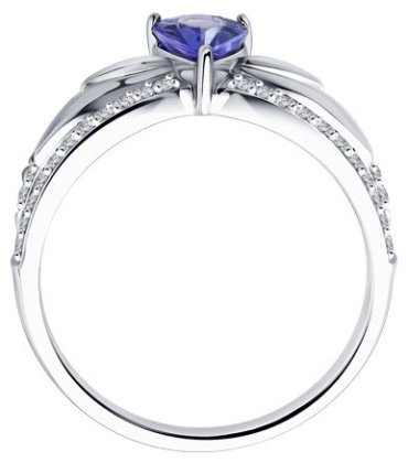 Кольцо Diamant 6014303-3_17 размер 17 вес 3.78 г золото, танзанит купить,NaN