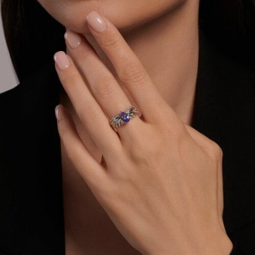 Кольцо Diamant 6014303-3_17 размер 17 вес 3.78 г золото, танзанит купить,NaN