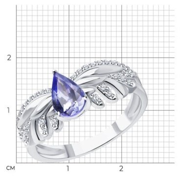 Кольцо Diamant 6014303-3_17 размер 17 вес 3.78 г золото, танзанит купить,NaN