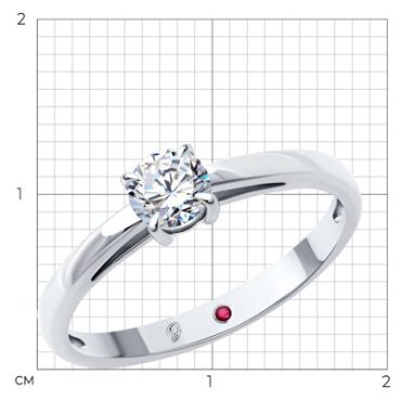 Кольцо Diamant 52-210-02319-1_17 размер 17 вес 2.04 г золото, бриллиант, рубин купить,NaN