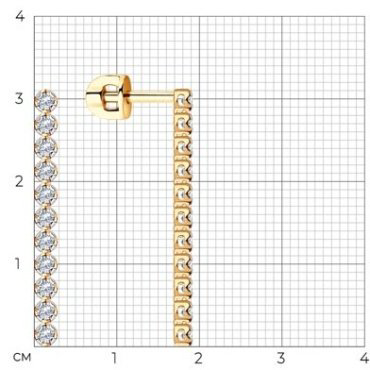 Пусеты SOKOLOV 029765 вес 2.94 г золото, фианит купить,NaN