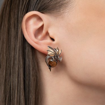 Серьги ЮЗ Платина 02-5284-00-226-1110 вес 7.8 г золото, кварц, цитрин купить,NaN
