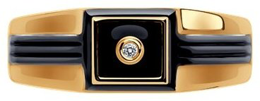 Кольцо Diamant 51-112-02238-1_205 размер 20.5 вес 4.19 г золото, эмаль купить,NaN
