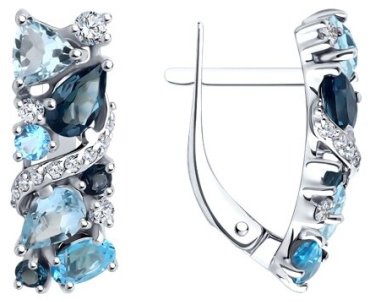 Серьги Diamant 52-320-02168-1 вес 3.31 г золото, лондон топаз купить,255371