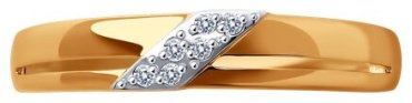 Кольцо Diamant 51-110-01611-1_17 размер 17 вес 1.35 г золото, фианит купить,NaN