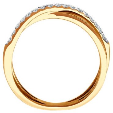 Кольцо Diamant 51-110-02565-1_17 размер 17 вес 2.7 г золото, фианит купить,NaN