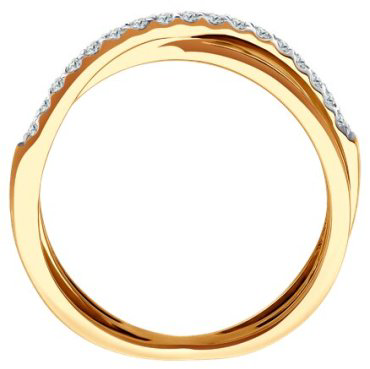 Кольцо Diamant 51-110-02565-1_17 размер 17 вес 2.7 г золото, фианит купить,NaN