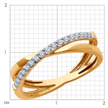 Кольцо Diamant 51-110-02565-1_17 размер 17 вес 2.7 г золото, фианит купить,NaN
