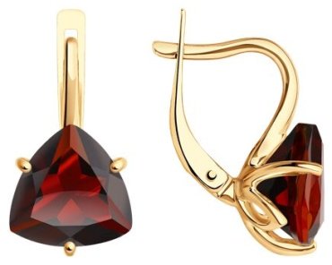 Серьги SOKOLOV 728104 вес 3.92 г золото, гранат купить,NaN
