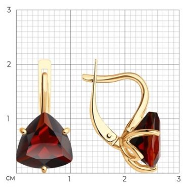 Серьги SOKOLOV 728104 вес 3.92 г золото, гранат купить,NaN