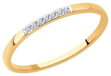 Кольцо Diamant 51-210-01617-1_16-5 размер 16.5 вес 1.09 г золото, бриллиант купить,NaN
