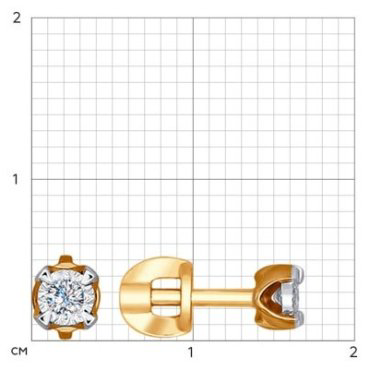 Пусеты SOKOLOV 1021141 вес 1.52 г золото, бриллиант купить,319999