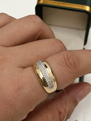 Кольцо Diamant 75433 размер 19.5 вес 3.11 г золото, фианит купить,NaN
