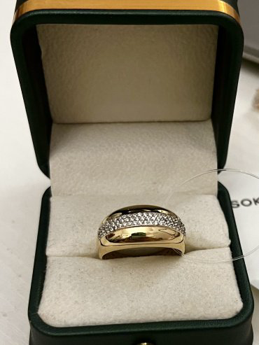 Кольцо Diamant 75433 размер 19.5 вес 3.11 г золото, фианит купить,NaN
