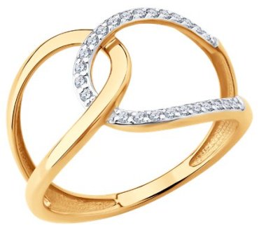 Кольцо Diamant 51-110-02866-1 размер 18 вес 2.49 г золото, фианит купить,NaN