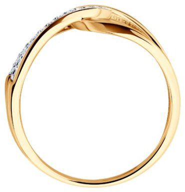 Кольцо Diamant 51-110-02866-1 размер 18 вес 2.49 г золото, фианит купить,NaN