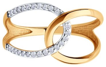 Кольцо Diamant 51-110-02866-1 размер 18 вес 2.49 г золото, фианит купить,NaN
