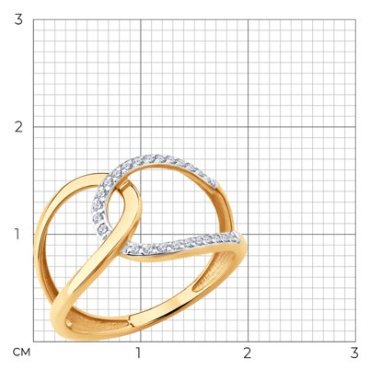 Кольцо Diamant 51-110-02866-1 размер 18 вес 2.49 г золото, фианит купить,NaN