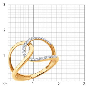 Кольцо Diamant 51-110-02866-1 размер 18 вес 2.49 г золото, фианит купить,NaN