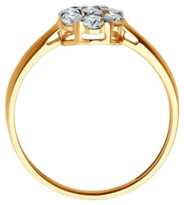 Кольцо Diamant 51-110-02331-1_18 размер 18 вес 1.58 г золото, фианит купить,NaN