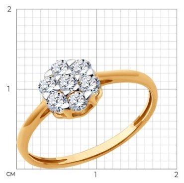 Кольцо Diamant 51-110-02331-1_18 размер 18 вес 1.58 г золото, фианит купить,NaN