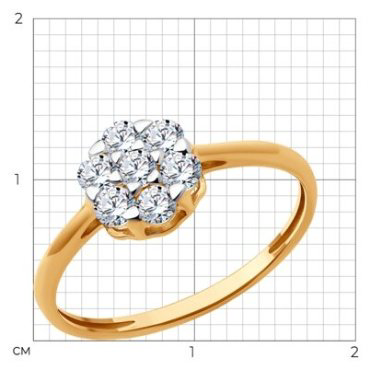 Кольцо Diamant 51-110-02331-1_18 размер 18 вес 1.58 г золото, фианит купить,NaN