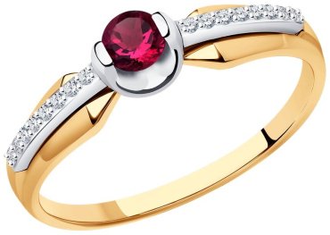 Кольцо Diamant 51-210-01504-2_18 размер 18 вес 1.98 г золото, бриллиант купить,NaN