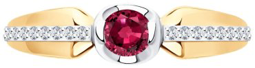 Кольцо Diamant 51-210-01504-2_18 размер 18 вес 1.98 г золото, бриллиант купить,NaN