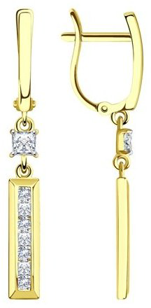 Серьги Diamant 53-121-01568-1 вес 3.61 г золото, фианит купить,NaN