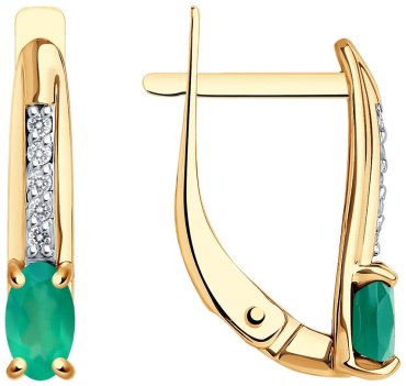 Серьги SOKOLOV 728102 вес 1.96 г золото, агат купить,NaN