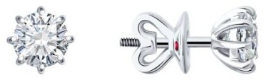 Серьги Diamant 52-222-02347-1 вес 2.25 г золото, бриллиант купить,NaN