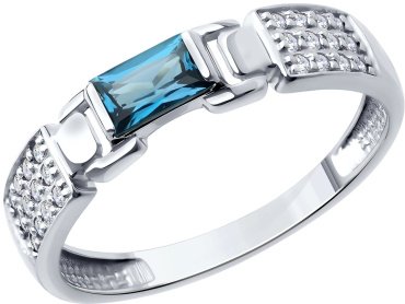 Кольцо LUXOR JEWELRY LUXOR 716378-3_18_2,13 размер 18 вес 2.13 г золото, фианит, топаз купить,NaN
