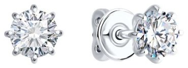 Серьги Diamant 52-222-02347-1 вес 2.25 г золото, бриллиант купить,NaN