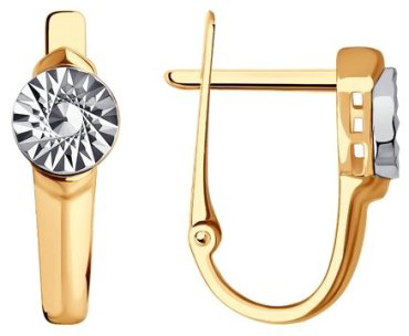 Серьги Diamant 51-120-01017-1 вес 2.58 г золото, без вставок купить,NaN