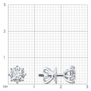 Серьги Diamant 52-222-02347-1 вес 2.25 г золото, бриллиант купить,NaN
