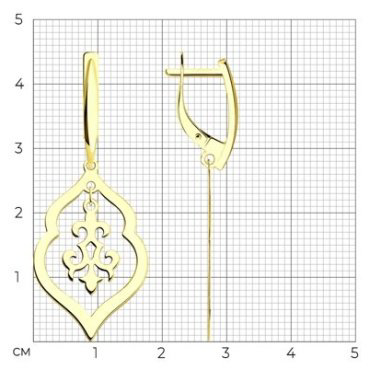Серьги Diamant 1075008_53-121-02108-1 вес 3.34 г золото, без вставок купить,NaN