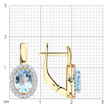 Серьги Diamant 51-320-02049-1 вес 2.88 г золото, топаз купить,269977